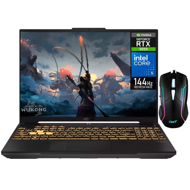 Laptop Gamer ASUS TUF Gaming F16 GeForce RTX 3050 Core i5 210H 24GB SSD 1TB 16" Teclado Español Mouse DXT Gaming