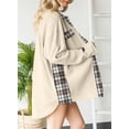 thumbnail image 4 of Womens Waffle Knit Plaid Shacket Boyfriend Button Down Shirt Jacket Loose Long Sleeve Tops, 4 of 4