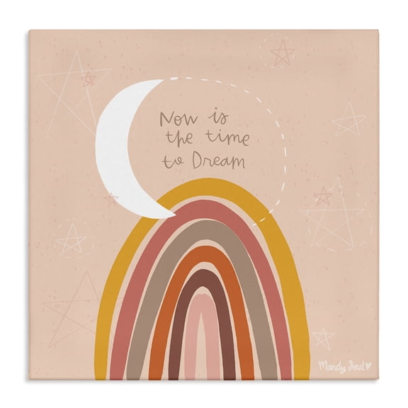 Stupell Industries Now Is The Time To Dream Quotes and Sayings Painting Wrapped Canvas Canvas Art Print Wall Art, 17 x 17