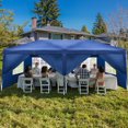 thumbnail image 1 of Zimtown Fácil Pop-up Carpa Cenador con Dosel para Fiesta con 6 Paredes 10' x 20' Exterior Azul, 1 of 7
