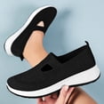 thumbnail image 5 of Pandaie Orthopedic Shoes for Women Wide Width Breathable Walking Slip on Sneakers Comfortable Arch Support Nurse Shoes Black Size 6, 5 of 9