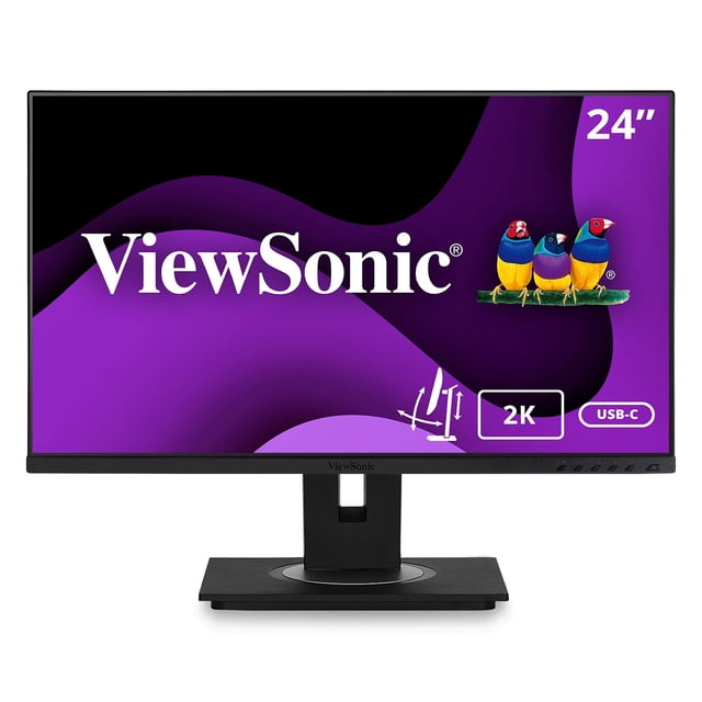 ViewSonic VG2455-2K Monitor IPS 1440p de 24 pulgadas con USB 3.1 tipo C HDMI DisplayPort y ergonomía de inclinación de 40 grados para el hogar y la oficina (renovado)