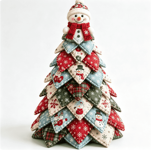 2026 New DIY Quilted Christmas Tree Kit, Reusable Holiday Decoration 3D Patchwork Seasonal Décor Craft, Includes Materials & Instructions for Beginners, One Size