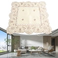 thumbnail image 4 of Bgsha White Embroidered Lace Table Cloth Floral Tablecloth Wedding Party Satin Fabric, 4 of 9