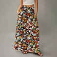 thumbnail image 5 of WULMLEO Long Skirts for Women Casual High Waist Maxi Skirt Flowy Aline Boho Beach Vacation Skirts with Pockets Saffron XL, 5 of 5