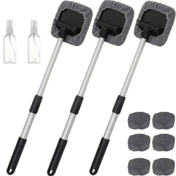 Magnetic Car Window Cleaner Expandable Car Window Cleaner With Reusable Microfiber Pads And Spray Bottles Cleaner Tool