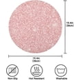 thumbnail image 3 of Coolnut Rose Gold Glitter Textur Round Placemats Set of 6 Polyester Table Mat Easy to Clean Heat Resistant Wipeable Placemats for Dining Table,Christmas Home Decor, 3 of 7