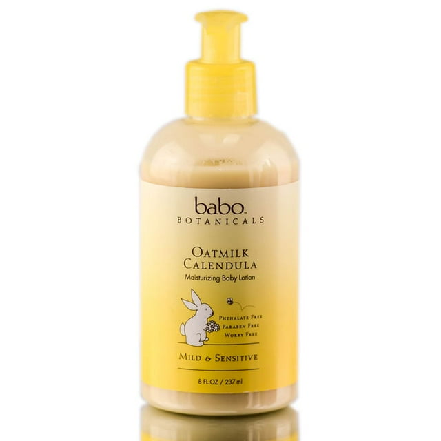 Loción hidratante para bebés Babo Botanicals, leche de avena y caléndula, 240 ml