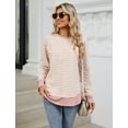 thumbnail image 2 of IWEMEK Women Tops Long Sleeve Crew Neck Shirts Casual Fall Cute Pink Tshirts, 2 of 8