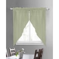 thumbnail image 3 of Sage Green Swag Valances for Windows, Farmhouse Sage Green Decor Rod Pocket Sheer Valances for Large Windows, Swag Toppers Light Filtering for Kitchen Living Room 2 Panels 36''x63'', 3 of 6