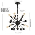 thumbnail image 2 of JONATHAN Y Orbit 19.5" 10-Light Adjustable Iron Modern Industrial Sputnik LED Chandelier, Black, JYL9061A, 2 of 7