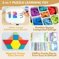 thumbnail image 2 of SaveJoy Magnetic Tangram Puzzle Learning Toys with Pen, 250PCS Montessori  Pattern Blocks Set for Toddlers 4-8, Educational Stem Gift for Kids, 2 of 8