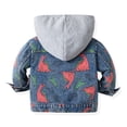 thumbnail image 4 of ZHaobin 2024 Boys' Denim Jacket Spring And Autumn New European And American Trendy Children's Hooded Jacket, Casual Top (gray,120cm), 4 of 6
