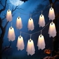 thumbnail image 5 of Halloween LED Ghost String Lights, 9FT Spooky Ghost Pendant Fairy Lights for Indoor Outdoor Yard, Porch, Fireplace and Party Decor (A), 5 of 8
