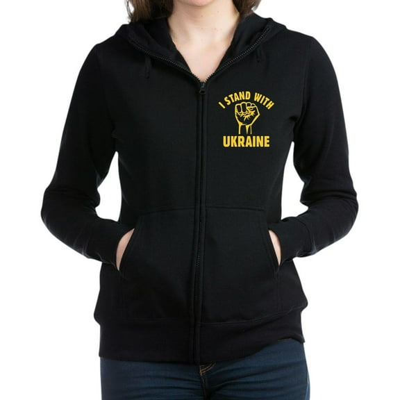 CafePress - I Stand With Ukraine Women's Zip Up Hoodie - Women's Zip Hoodie