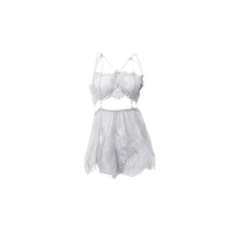 

QYZEU Thong And Bra Sets for Women Lingerie Ladies Sheer Mesh Nightdress Suit