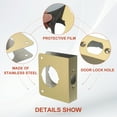 thumbnail image 3 of Placa de refuerzo para puerta Uxcell para reparación y refuerzo de puertas, 1 juego para puerta de 1-3/8" de grosor, tamaño 4-1/2", color oro, 3 of 6