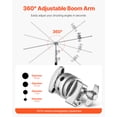 thumbnail image 6 of VEVOR C Stand with Boom Arm, Max Height 10.83 ft/330 cm, Stainless Steel Heavy Duty Photography Light Stand with 4.8-9.8 ft Adjustable Height, 2 Grip Head for Studio Monolight, Softbox, Reflector, 6 of 9