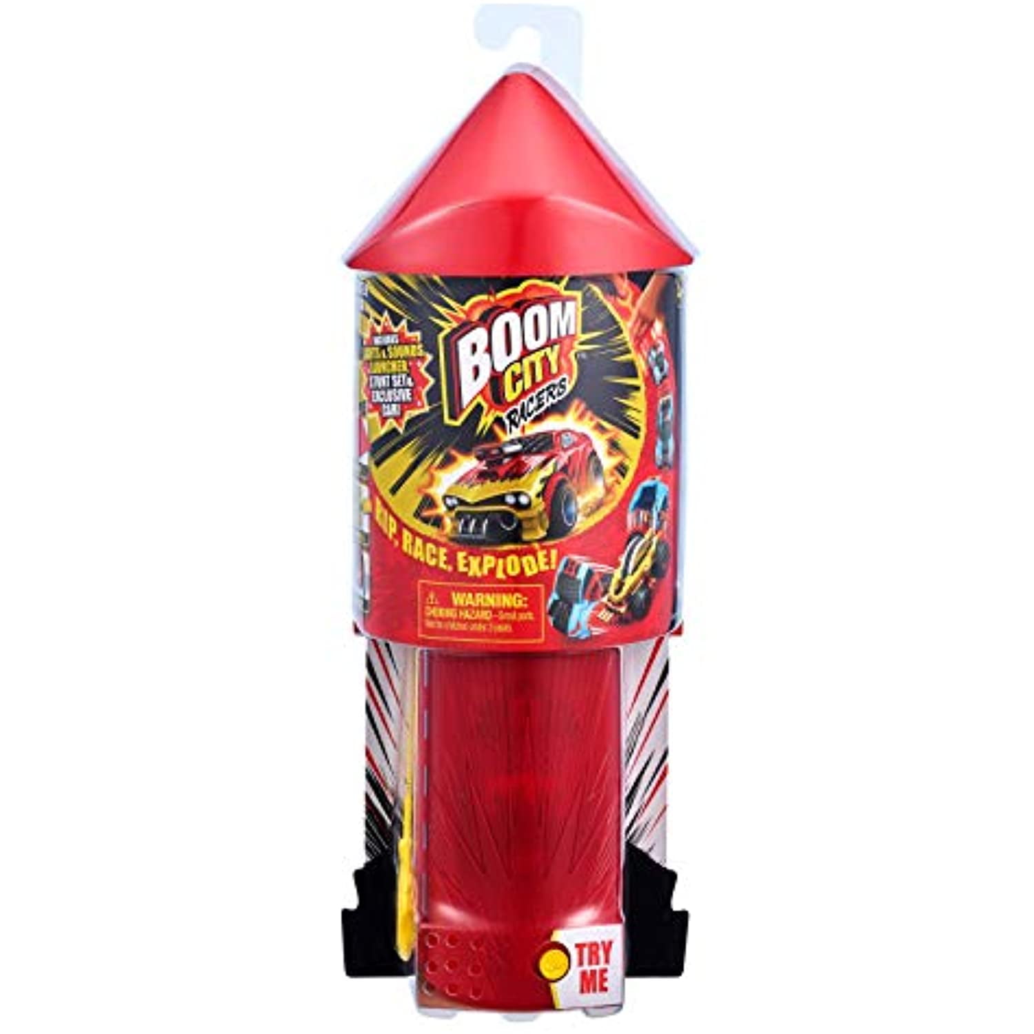 Boom City Racers Starter Pack - Rip, Race, and Explode on Impact | Lights and Sounds Launcher with Stunt Set | Amazing Stunts Boom City Racers Starter Pack - Rip, Race, and Explode on Impact | Lights and Sounds Launcher with Stunt Set | Amazing Stunts