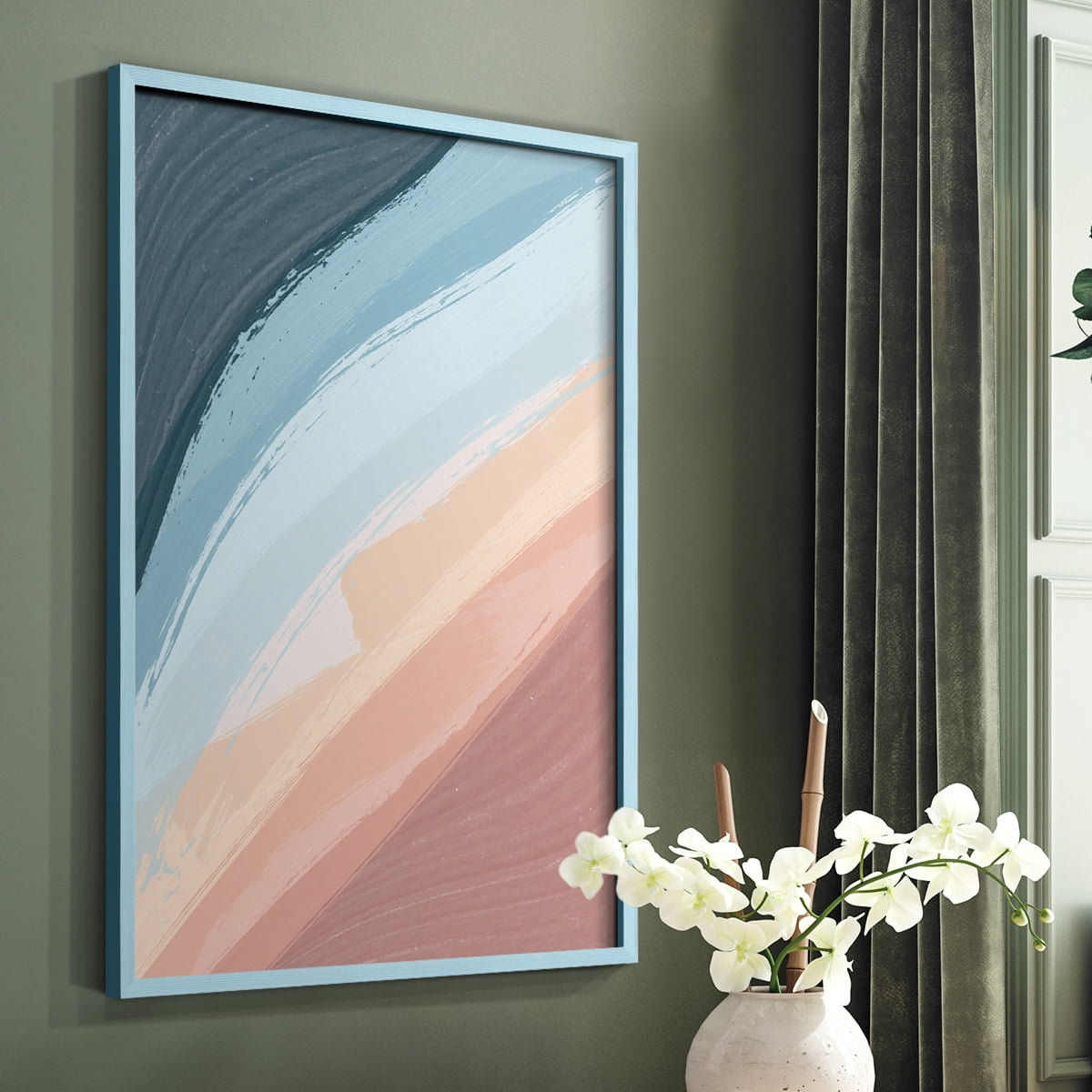 Waters Rolling Framed Print in Blue Solid Wood 8 x 10 Framed Print