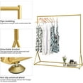 Gold Pipe Clothing Racks Freestanding, Modern Metal Clothes Rack Heavy