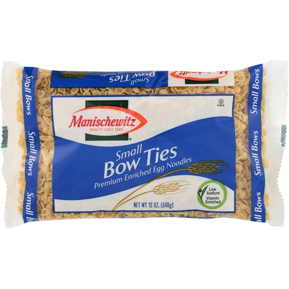 Pack of 12, Manischewitz Small Bow Ties Egg Noodles, 12 oz