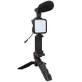 thumbnail image 4 of Fosa Professional Smartphone Vlog Kit Video Shooting Photography Suit With Phone Clip Holder Desktop Tripod LED Fill Light Microphone, 4 of 8