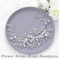 thumbnail image 4 of Bride Flower Wedding Hair Vine Crystal Bridal Hair Piece Rhinestone Party Hair Accessories Leaf Hair Jewelry Bead Headpiece for Women and Girls, 4 of 4