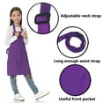 thumbnail image 2 of Toptie Kid's Bib Chef Aprons with Pocket & Adjustable Strap, for Painting Baking Kitchen Cooking-Purple-S, 2 of 7