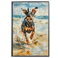 thumbnail image 2 of Funny Dog on Beach Canvas Wall Art, Manchester Terrier Dog Picture Ocean Artwork for Bathroom Bedroom Living Room, Art Decor 8x12 Inches, 2 of 6
