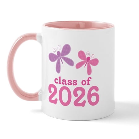 CafePress - Class Of 2026 Graduate Butterflies - 11 oz Ceramic Mug - Novelty Coffee Tea Cup