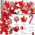 thumbnail image 1 of Kit Arche Guirlande de Ballons de Noël, Ballons Verts Rouges Blancs Dorés avec Ballons en Forme de Canne de Noël Motif Père Noël Explosion Étoile Ballons en Aluminium, 1 of 6