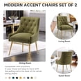 thumbnail image 6 of SEYNAR Elegant Tufted Upholstered Dining Chairs Set of 6, Velvet Accent Chair for Dining Room(Green), 6 of 9