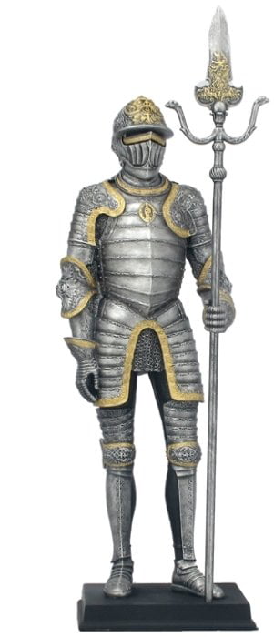 Unicorn Studio 12.62 Cold Cast Bronze Color Jousting Armored Knight Figurine Statue