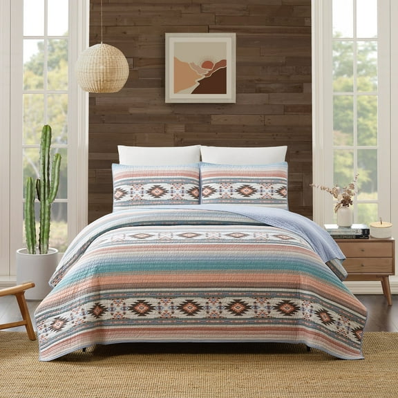 Modern Heirloom Sunset Canyon Multi-Color 3-Piece Quilt Set, King
