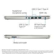 HP 14 Laptop, Intel Core i3-1005G1, 4 GB SDRAM, 128 GB M.2 Solid State Drive, Natural Silver, 14-DQ1037wm