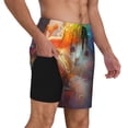 thumbnail image 2 of Naloa Rainbow Lamb Breakfast Print Men Swim Trunks with Compression Liner ,Board Shorts,Men's Swim Shorts with Drawstring and Elastic Waistband-X-Large, 2 of 6
