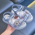 thumbnail image 6 of Oiyii Girls Beach Sandals Open Toe Princess Flats Pearl Rhinestone Strappy Summer Shoes, 6 of 9