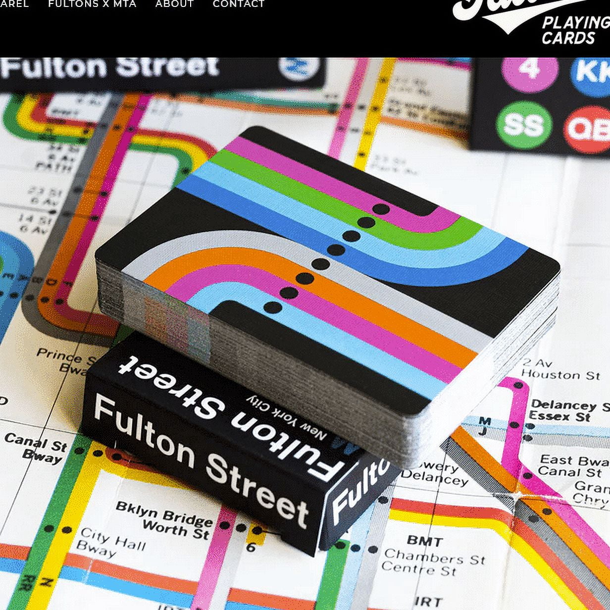 Black Fulton Street MTA (Signed Artist Proof) Playing Cards (1972 Vignelli Map)