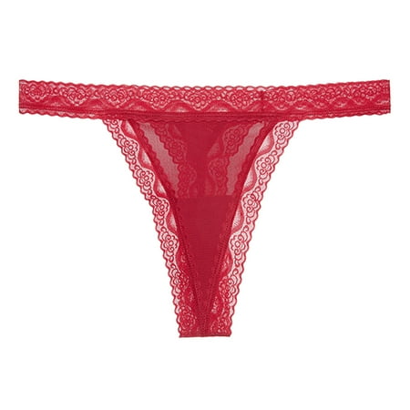 

Panties For Women Lace Bikini Solid Briefs Knickers 1 Piece Pants