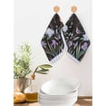 thumbnail image 2 of Spring Flowers Kitchen Dish Towels for Drying Dishes Set of 2, Blue Floral Leaves Birds Country Farm Wood Grain Waffle Weave Microfiber Hand Tea Bathroom Towels Quick Dry & Absorbent Towel 12x12, 2 of 7