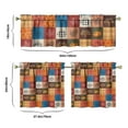 thumbnail image 6 of Rod Pocket Kitchen Curtain Set 3-Piece, 27.5x36 Inch Valance & Tier Drapes, Polyester Pongee Cafe Curtains for Living Room, Bathroom, Farmhouse Rustic Country Window Treatments., 6 of 6