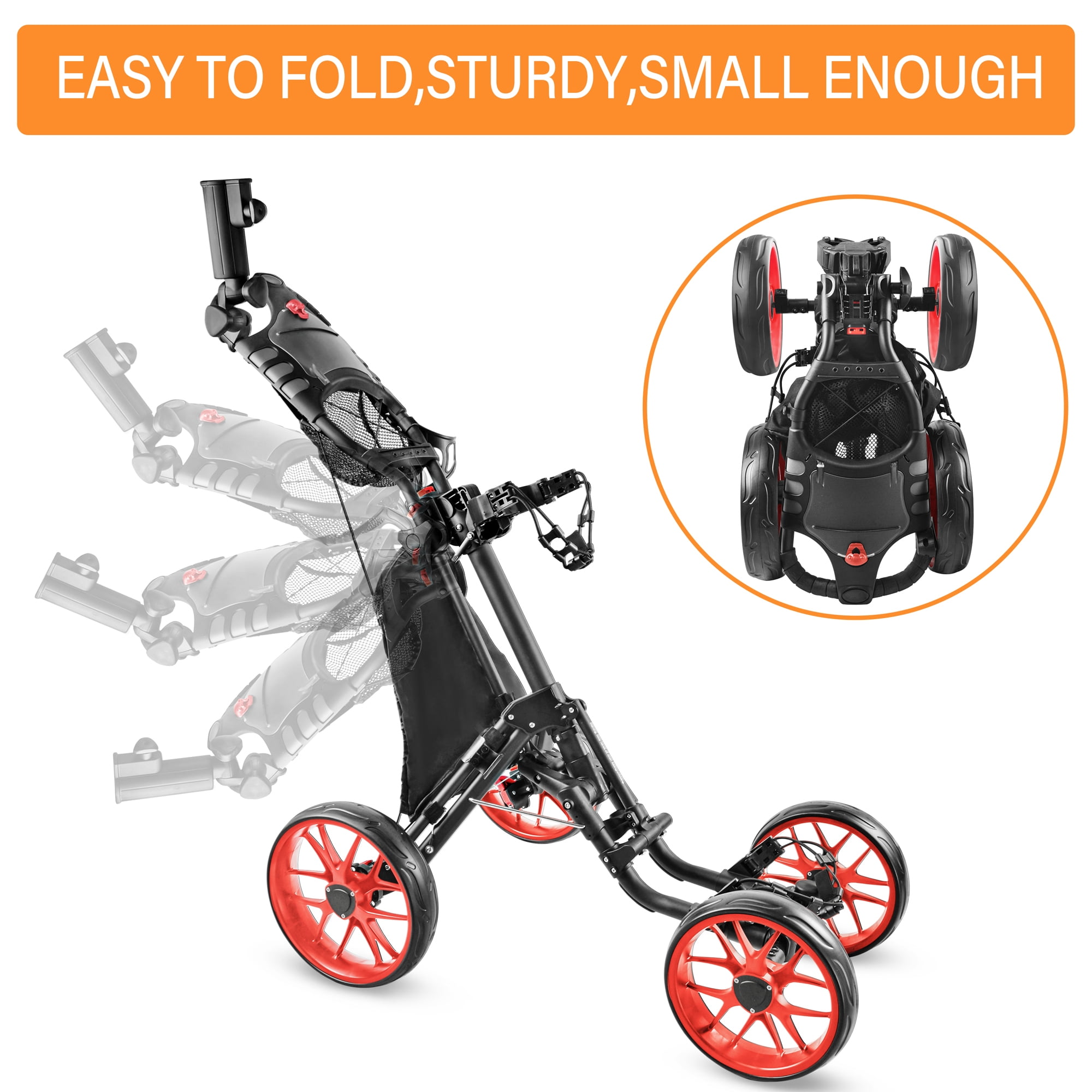 おしゃれ商品 BYBDOG Golf Push Cart with Cup Holder and Scorecard Rack