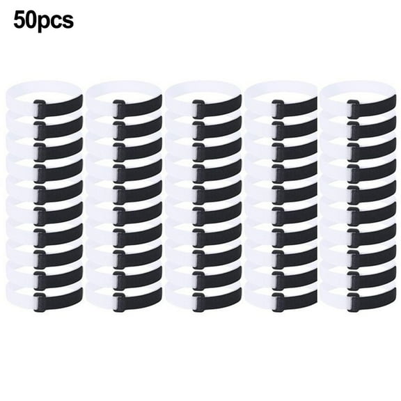 50pcs Football Net Straps Soccer Net Straps Adjustable Straps Wire Fence Ties white black