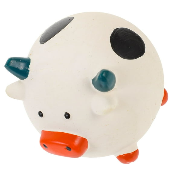 BESTOYARD Small Dog Squeaky Toy Cow Shaped Latex Pet Chewing Plaything for Interactive Play 1Set