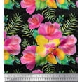 thumbnail image 1 of Soimoi Noir Moss Tissu Georgette Fleur Tissu à Imprimé Floral au Mètre 44 Pouces de Large, 1 of 3