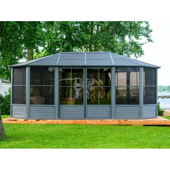 Florence Solarium Metal Roof 12'x18' Slate