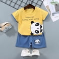 thumbnail image 2 of HCNTES Baby Boy Girls Shorts Set Summer Clothes Toddler Graphics Embroidery Short Sleeve Lapel T Shirt Shorts Outfit boy clothes sizes(Light Yellow,6-12 Months), 2 of 3
