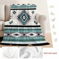 thumbnail image 5 of Turquoise Boho Blanket Soft Cozy Warm Throw Blanket for Couch, Plush Fuzzy Flannel Fleece Blankets for Sofa, Southwestern Ethnic Aztec Retro Geometric Bed Blankets Lightweight Gifts for Men, 40"x50", 5 of 9