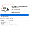 thumbnail image 2 of Door Lock Kit - Compatible with 1996 - 1999 Dodge Neon 1997 1998, 2 of 2